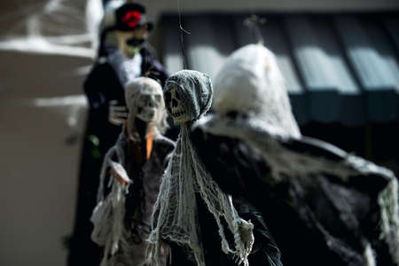 Scenery for Halloween in October. Decoration in the yard.の写真素材