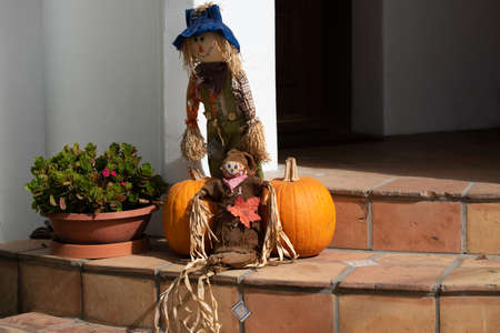 Scenery for Halloween in October. Decoration in the yard.の写真素材