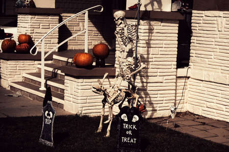 Scenery for Halloween in October. Decoration in the yard.の写真素材