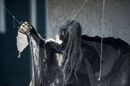 Angel of Death. Scenery for Halloween in October. Decoration in the yard.の写真素材