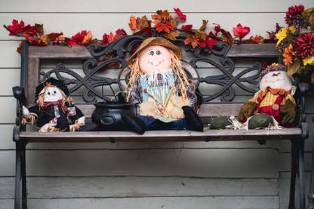 Scenery for Halloween in October. Decoration in the yard.の写真素材