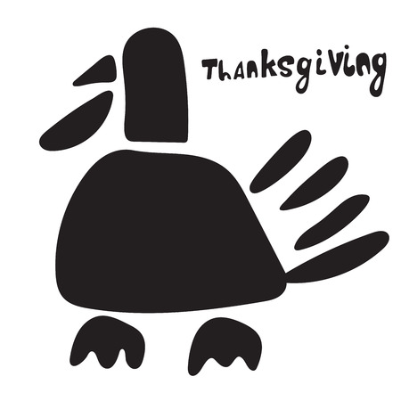 Turkey icon symbol. Thanksgiving Theme and phrase. Doodle poultry element in trendy style.のイラスト素材
