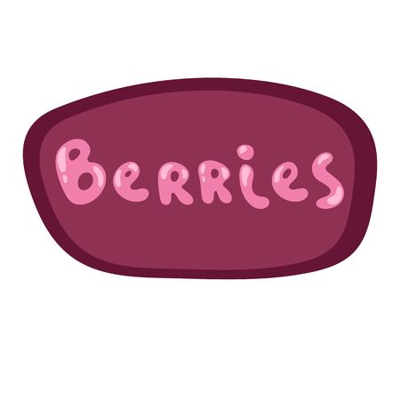 Vector logo for Berries, cut sign on oval geometric on whiteのイラスト素材