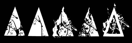 Abstract black and white triangle explosion. Geometric split, destruction. Bifurcation of abstract...
