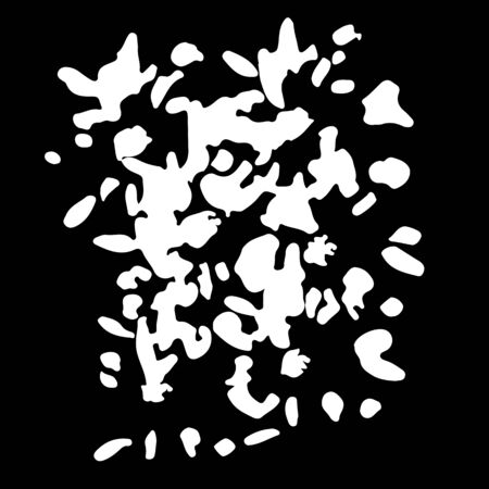 Floral imprint. Design element imprint for background in art style. Black and white design. Retro abstract pattern. Calligraphic splash acrylic spot. Grunge liquid shape spatter silhouette.のイラスト素材