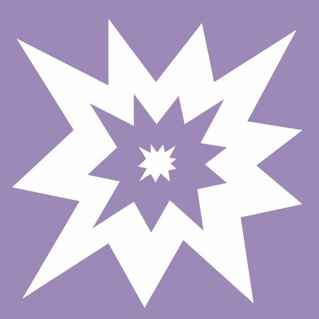 Starry modern square tile, geometry shapes in lilac color. Irregular shapes on light violet background. Keen irregular big elements. Modern style. Line with sharp corners. Asymmetrical paper cut lineのイラスト素材