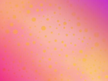 Modern colors of live coral and yellow polka dots, background, a place for an inscription.の写真素材