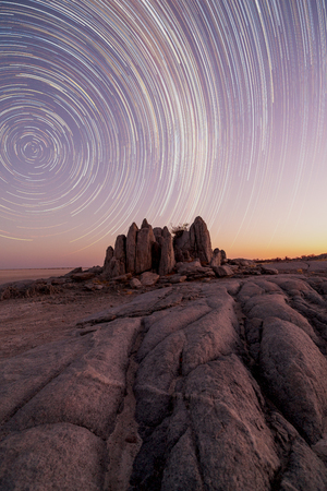Startrails at Kubu Islandの写真素材