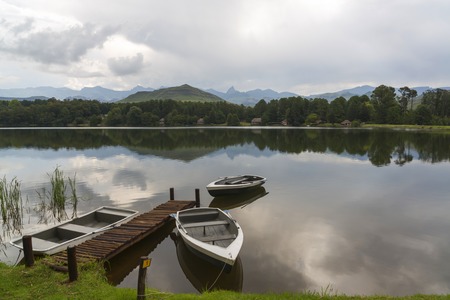 Boats on the lakeの写真素材