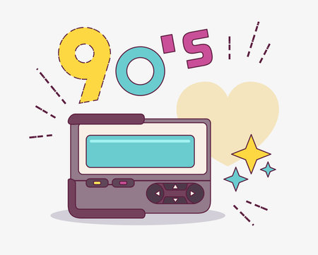 Retro pop culture item from 90s. Retro element collections - Soviet pager. USSR. Vector...
