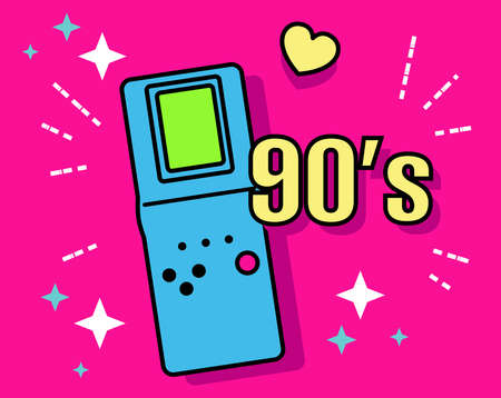 Neon retro element collection 90s. Item from 90s game. USSR.のイラスト素材