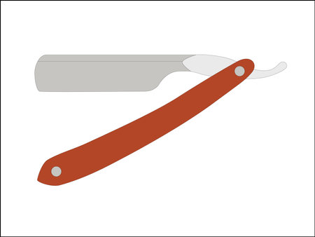 Straight razor icon. Barber symbol silhouette isolated on white background. 
Vector illustration for Website page and mobile app design.のイラスト素材