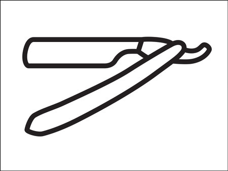 Straight razor icon. Barber symbol silhouette isolated on white background. 
Vector illustration for Website page and mobile app design.のイラスト素材
