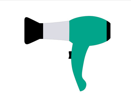 Hair dryer icon for drying hair.Barber symbol silhouette isolated on white background. 
Vector illustration for Website page and mobile app design.のイラスト素材