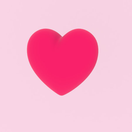 Realistic 3D Pink Heart. Romantic Valentine Heart.  3D rendering illustration. For Wedding, 
Anniversary, Birthday, Valentine's Day, Party Invitations, Scrapbooking.の写真素材