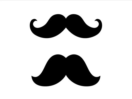 Hipster Mustache icon. Barber symbol silhouette isolated on white background. 
Vector illustration for Website page and mobile app design.のイラスト素材