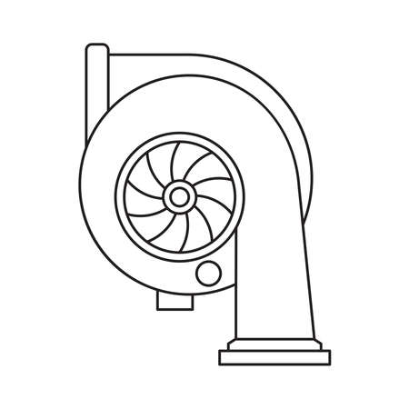 Symbol of a car Turbocharger on an isolated background. Vector illustration.のイラスト素材