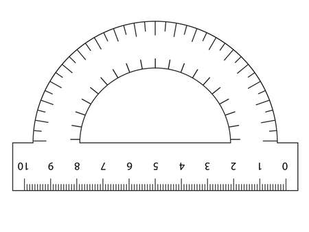 Measuring tool. Ruler, Protractor for school and business. 
Vector illustration.のイラスト素材