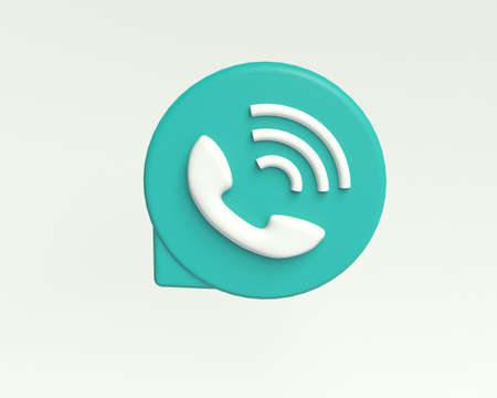 Phone call icon. 3d flat rounded symbol. Call icon in 3D style for the website, 
applications, user...