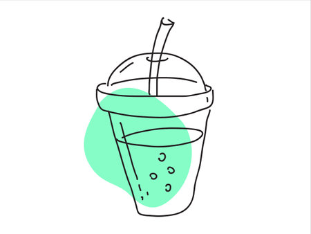 cocktail in a hand-drawn style. Icon for sports, diet, fitness. 
A healthy lifestyle. 
Vector doodle illustrationのイラスト素材