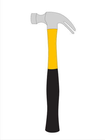 Hammer icon on a white background. Simplified hammer tool. Flat vector illustration.のイラスト素材