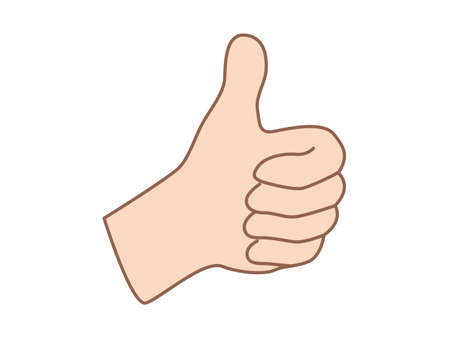 Hand gesture with a thumb. Cartoon vector illustrationのイラスト素材