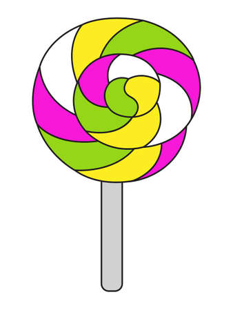Colorful candy for children. Lollipops on an isolated background.
Vector flat illustration.のイラスト素材