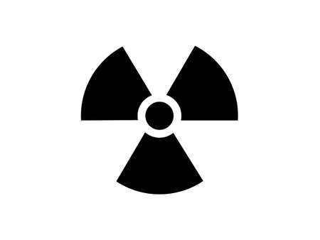 The symbol of radiation and danger in a triangle. A warning sign about radiation. 
The symbol of the dangerous radiation zone. Vector illustrationのイラスト素材