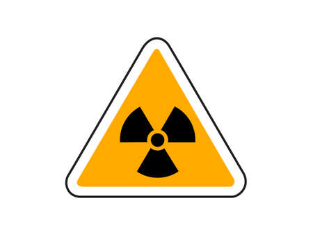 The symbol of radiation and danger in a triangle. A warning sign about radiation. 
The symbol of the dangerous radiation zone. Vector illustrationのイラスト素材