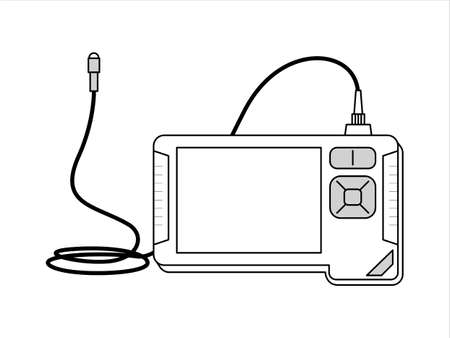 Endoscope is an optical device for medicine and industry. Vector illustrationのイラスト素材