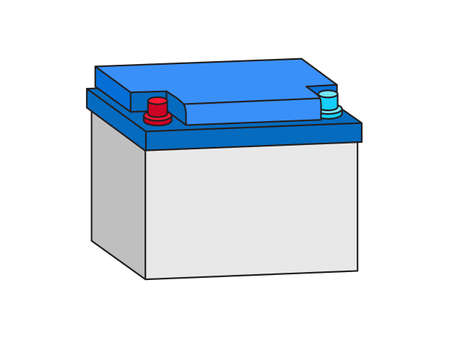 Car battery in flat style. Vector illustration on an isolated backgroundのイラスト素材