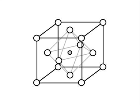 Volumetric Crystal lattice. The position of atoms in a crystal. Vector illustration.のイラスト素材