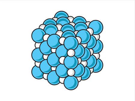 Volumetric Crystal lattice. The position of atoms in a crystal. Vector illustration.のイラスト素材