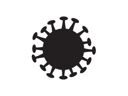 The Covid-19 coronavirus molecule. The sign of the coronavirus. Flat medical vector illustrationのイラスト素材