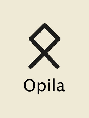 OÃ¾ila Rune alphabet, Futhark. Writing ancient Germans. Vector Mystical symbols. Esoteric, occult, magic illustration for Divination, Tattoos.のイラスト素材