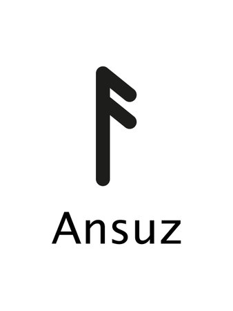 Ansuz of Runes alphabet, futhark. Writing ancient Germans. Vector Mystical symbols. 
Esoteric, occult, magic illustration for Tattoos.のイラスト素材