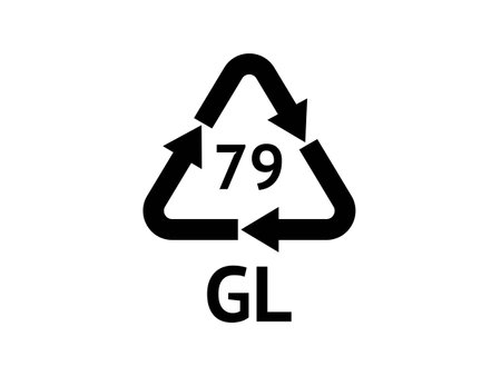 Glass Recycling codes. Recycling symbol on an isolated background. Mobius strip.
Special icon for sorting and recycling. Secondary use. Vector illustration for Packaging.のイラスト素材