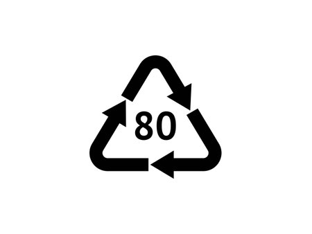 Composite Recycling codes. Recycling symbol on an isolated background. Mobius strip.
Special icon for sorting and recycling. Secondary use. Vector illustration for Packaging.のイラスト素材