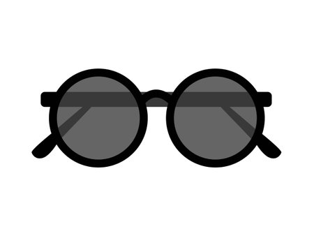 Retro Sunglasses isolated on background, round glasses, women's and men's accessory.
Optics, lens, vintage, trend. Vector illustration for optical.のイラスト素材
