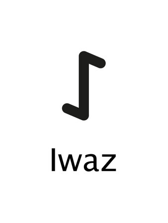 Iwaz Runes. Complete collection of Rune alphabet, futhark. Writing ancient Germans. Vector Mystical symbols. 
Esoteric, occult, magic illustration for Tattoos.のイラスト素材