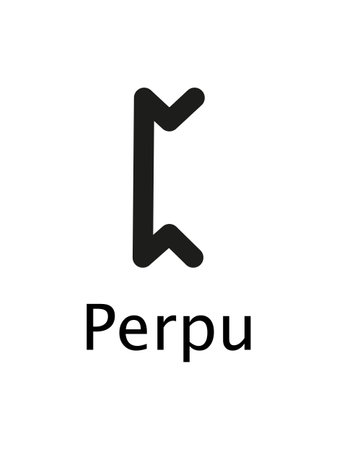 Perpu Runes. Complete collection of Rune alphabet, futhark. Writing ancient Germans. Vector Mystical symbols. 
Esoteric, occult, magic illustration for Tattoos.のイラスト素材