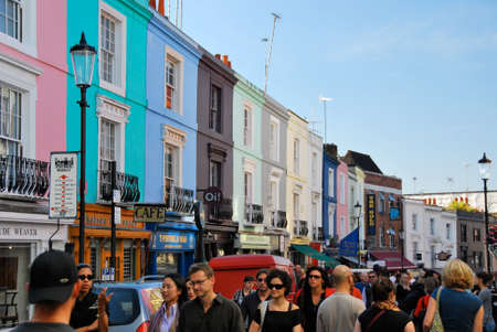 colourful houses on portobello roadのeditorial素材