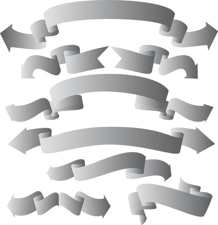 Banner / ribbon collection - bended with arrowsのイラスト素材