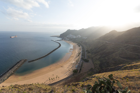 Beach Promenade - Ocean view aerial- Las Teresitas -Tenerifeの写真素材