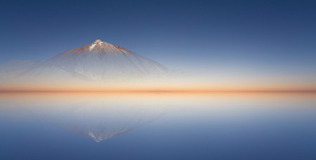 Clear blue sky and mountain background sunsetの写真素材