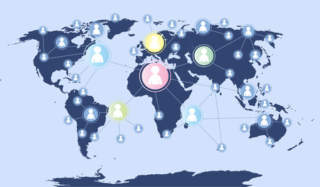 Social Media illustration world map Social Media illustration world map