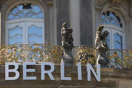 Berlin - name on buildingのeditorial素材