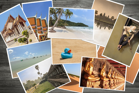  travel pictures - Asia, wooden backgroundの写真素材