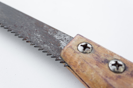 saw old handsaw isolated - vintage saw tool closeupの写真素材