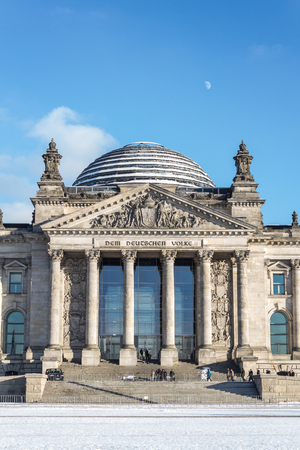 Facade view of the Reichstag (Bundestag) building in Berlin, Germanyのeditorial素材